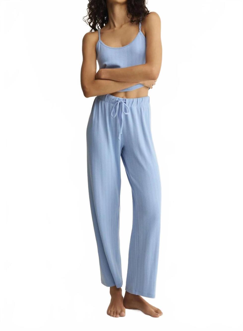 NEW Z SUPPLY downhome drawcord waistband pant in ice blue